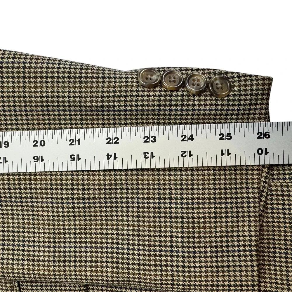 Lauren Ralph‎ Lauren Brown Blazer Sport Coat Mens 42XL Wool Houndstooth VTG 1998
